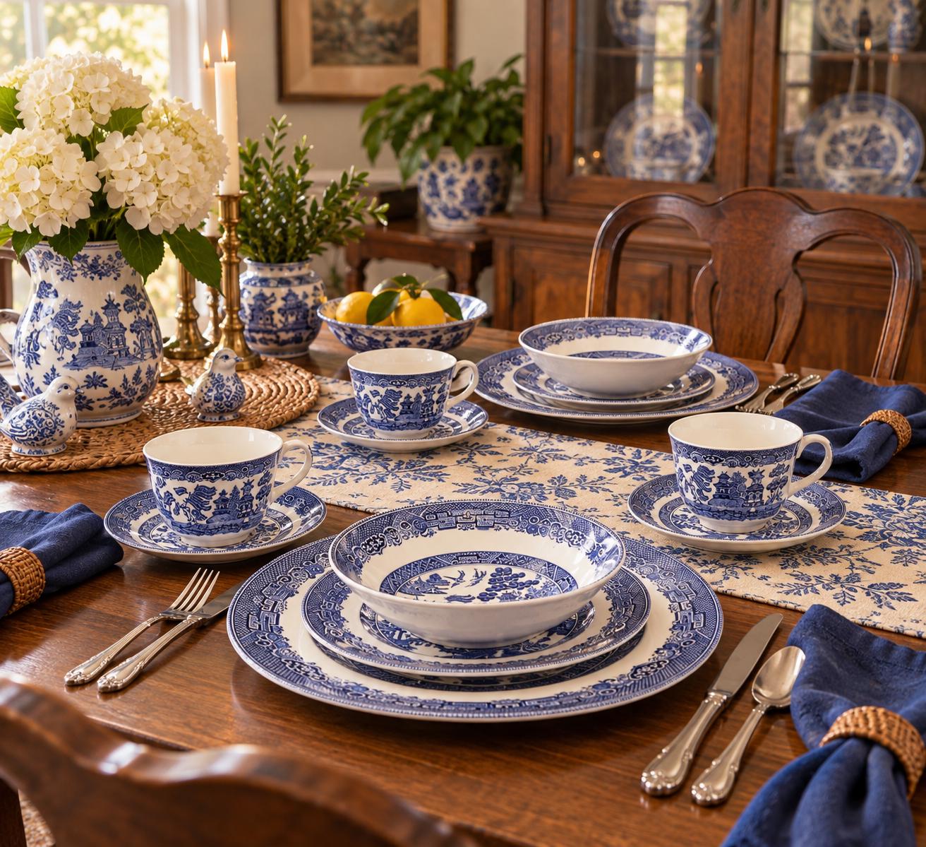 Vintage Dinnerware Sets Blue - Etsy