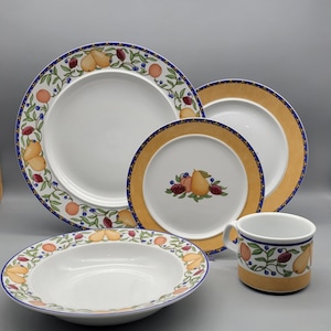 Vintage Dansk Fiance Fruits Dinnerware - Circa 1990s - Discontinued Pattern - Replacement Pieces, Priced Individually