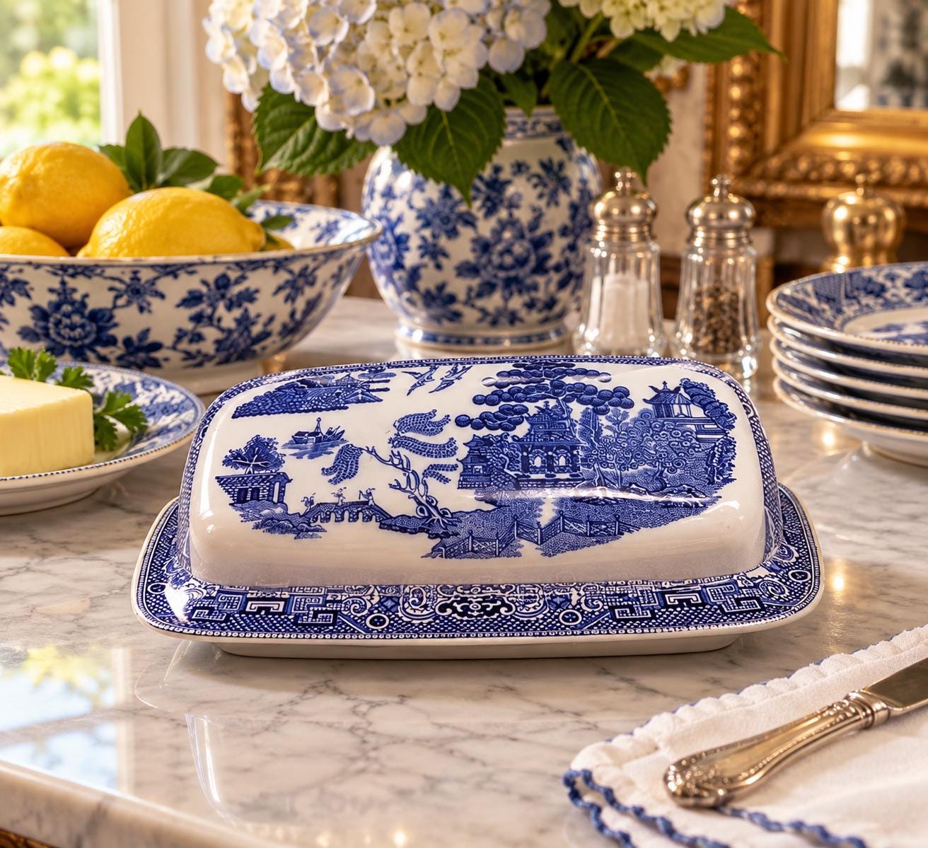 Johnson Brothers Blue Willow Dishes - Etsy