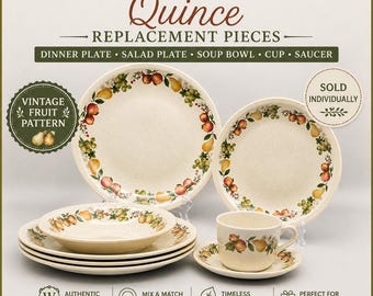 Wedgwood Quince Replacement Pieces | Dinner Plate Salad Plate Soup Bowl Cup Saucer | Vintage Fruit Pattern | Sold Individually