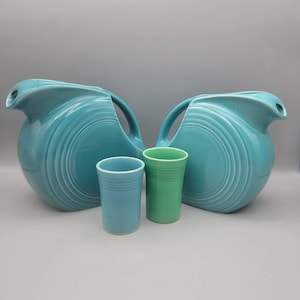 Antique Homer Laughlin Fiesta Ware Disc Pitcher Vintage Fiestaware Water Pitcher Art Deco Decor Stunning Table Centerpiece or Utensil Holder