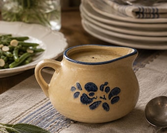 Vintage Pfaltzgraff Folk Art Gravy Boat: Salt Glaze Stoneware | Replacement Piece