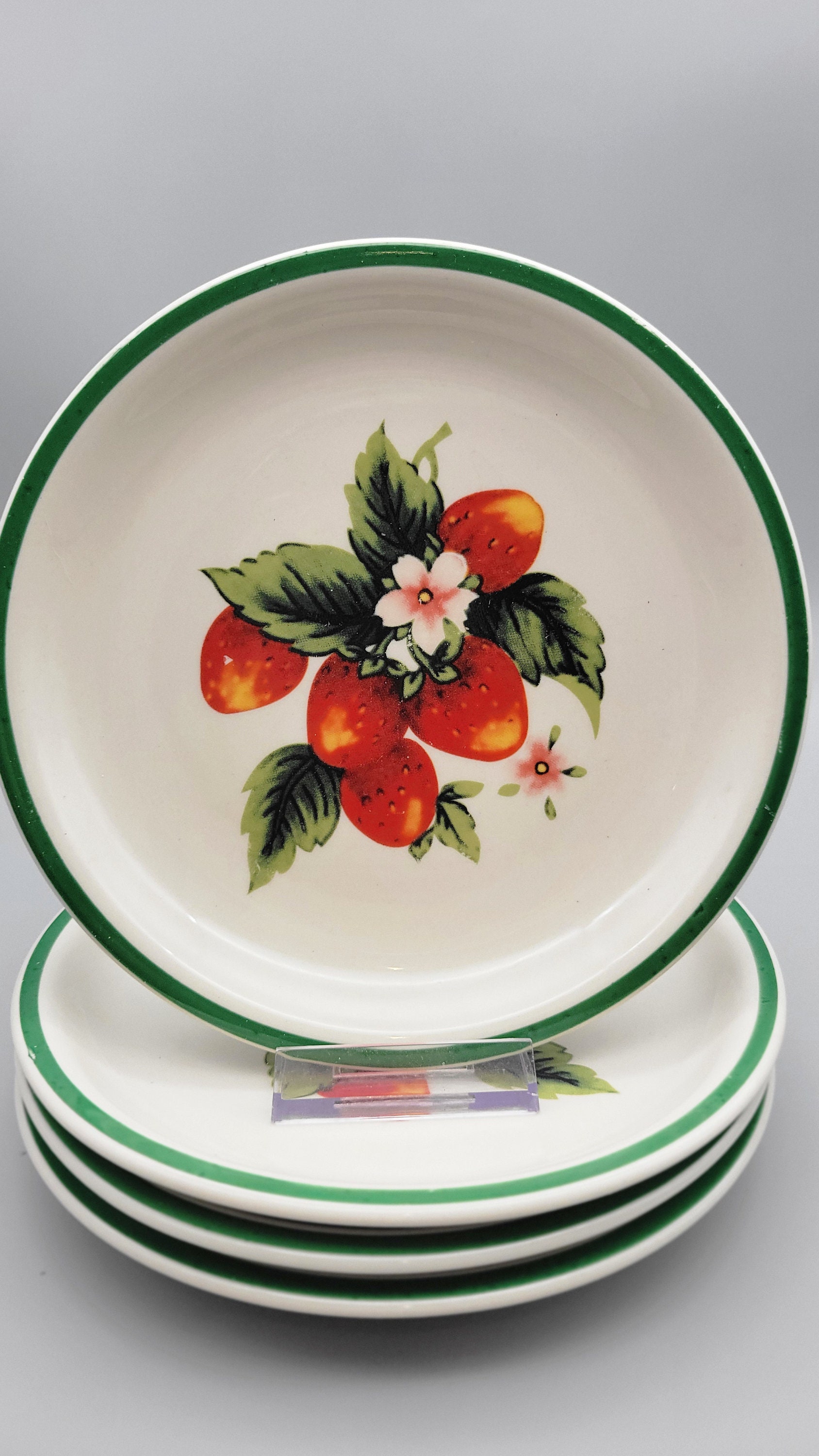 Vintage Strawberry Festival Side Plates Strawberry Dishes Retro 1970s ...