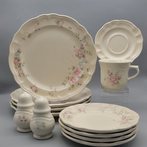 Charming Vintage Pfaltzgraff Tea Rose Replacement china Pieces- plates salt & pepper cup and saucer - pick your piece