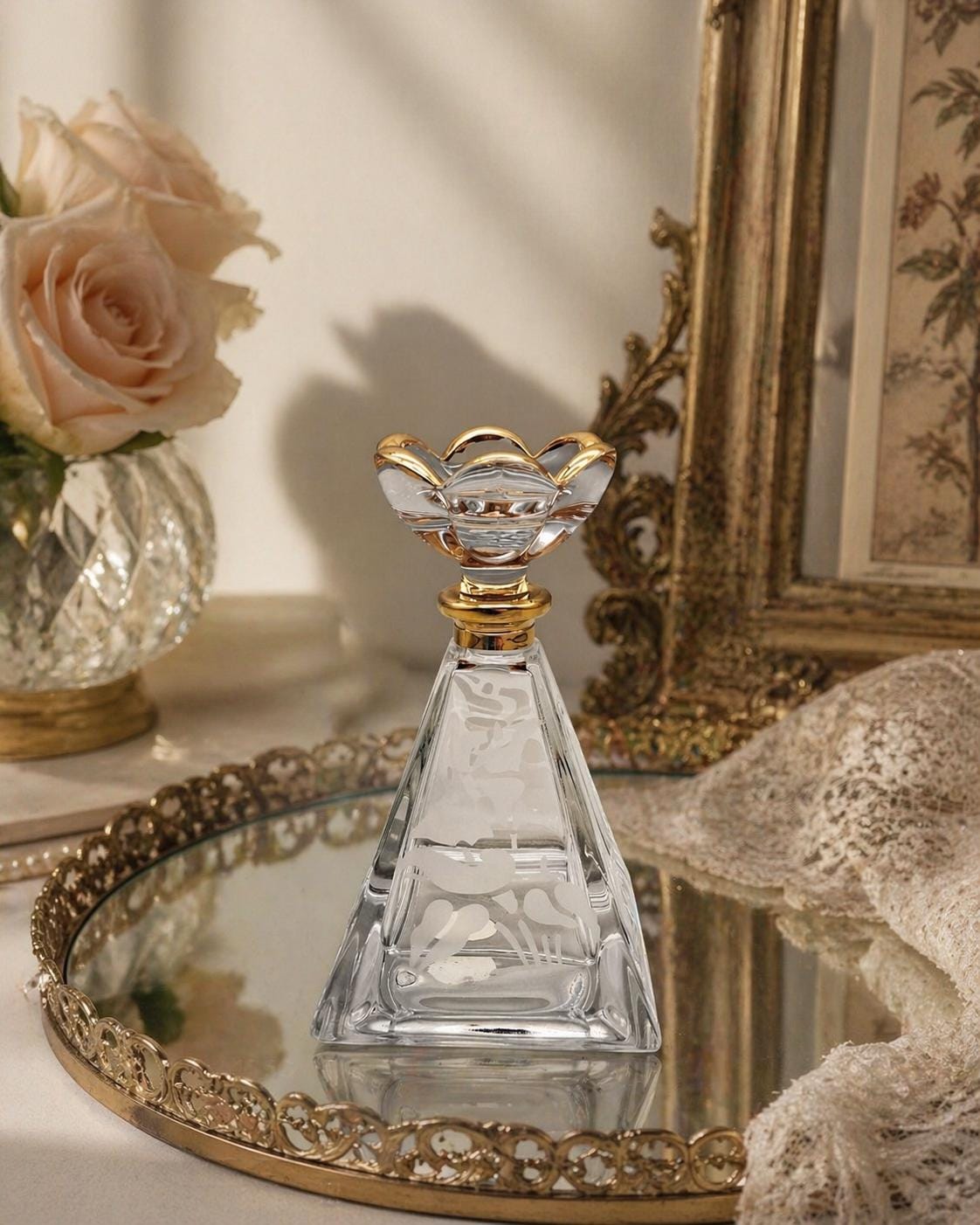 Vintage Baccarat Etched Glass - Etsy