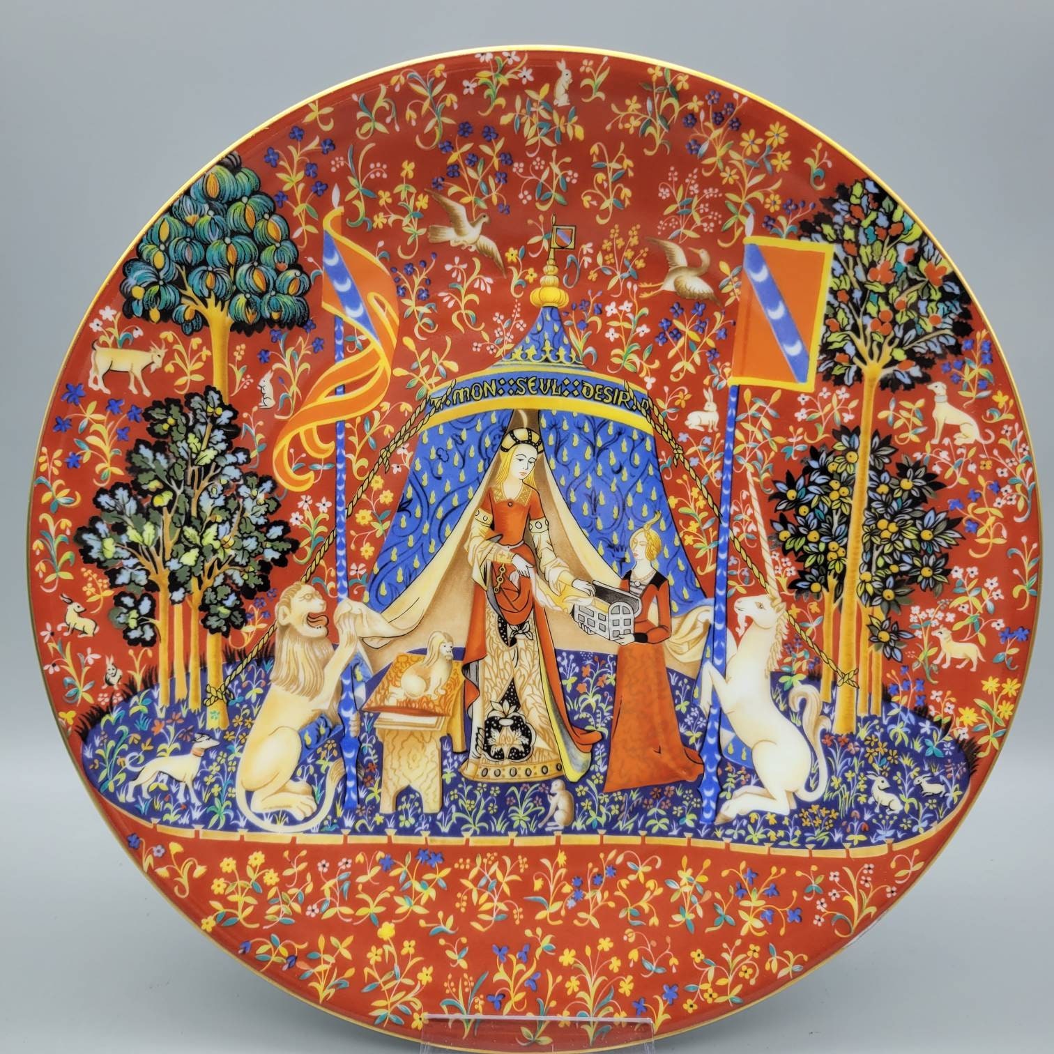 La Dame a La Licorne Limoges Collector's Plate the Lady & the