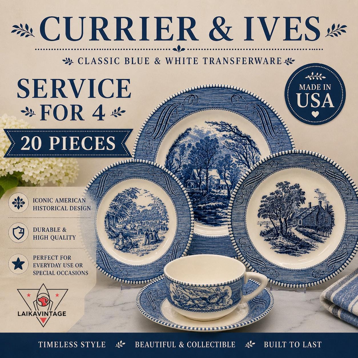 Blue Vintage China - Etsy