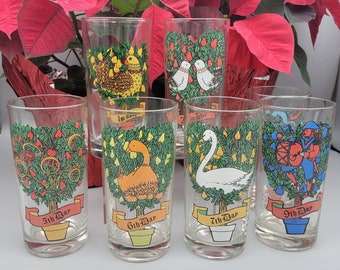 Vintage Christmas Glasses Anchor Hocking 12 Days of Christmas Glasses Replacement Vintage Christmas Glassware