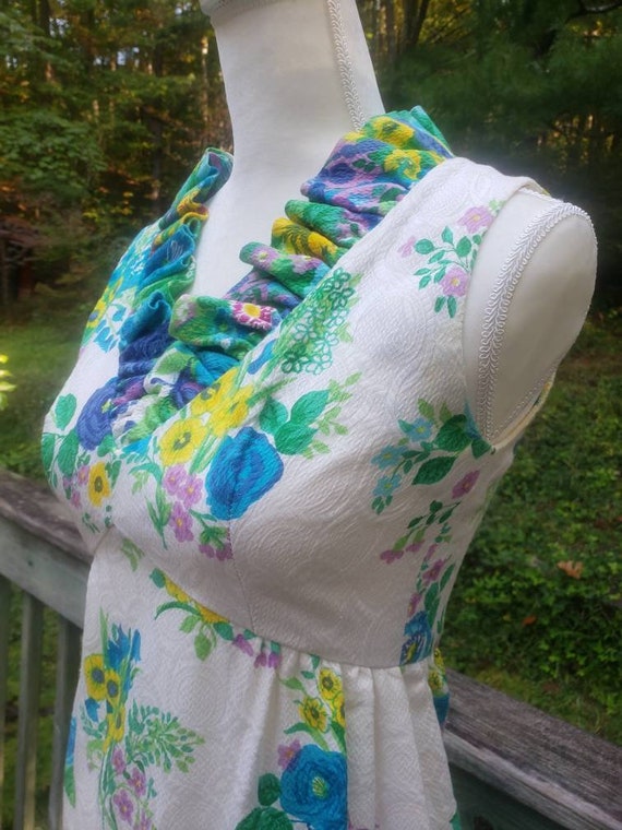 Vintage 60s Hippie Flower Child Maxi Dress