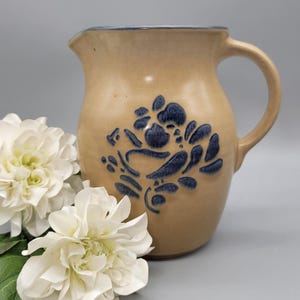 Vintage Pfaltzgraff Folk Art 36 oz Pitcher Folk Art by Pfaltzgraff Salt Glaze Pottery