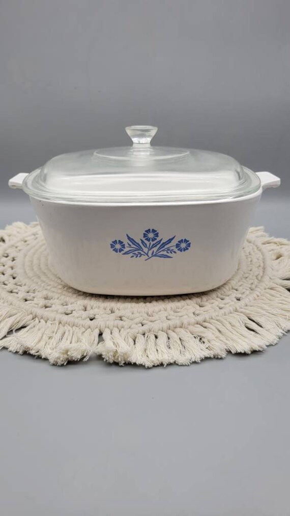 Blue and white corningware hotsell