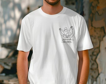 Portrait contour / tee-shirt line art / portrait au trait / Tshirt photo/ Tshirt / famille / fête des pères / cadeau personnalisé