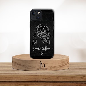 Gepersonaliseerd telefoonhoesje, fotohoesje, omtrekportret, lijntekeninghoesje