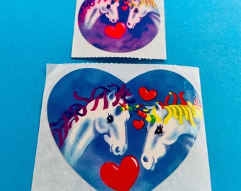 2 x pegatinas vintage de unicornio de Lisa Frank