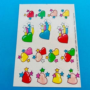SEHR SELTENER Vintage 80er Jahre Herz Sticker Bogen von der argentinischen Firma Notabil