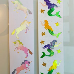 Set of Two Rare Vintage 1980's Mrs Grossman's Pearlescent Sticker Strips