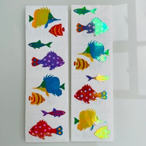 Set of Two Rare Vintage 1980's Mrs Grossman's Pearlescent Sticker Strips