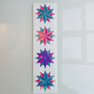 Very Rare, 4 Extra Large, Vintage 1986, Pearlescent Mrs Grossman’s Star Sticker Strip Designed by Julie Cohen