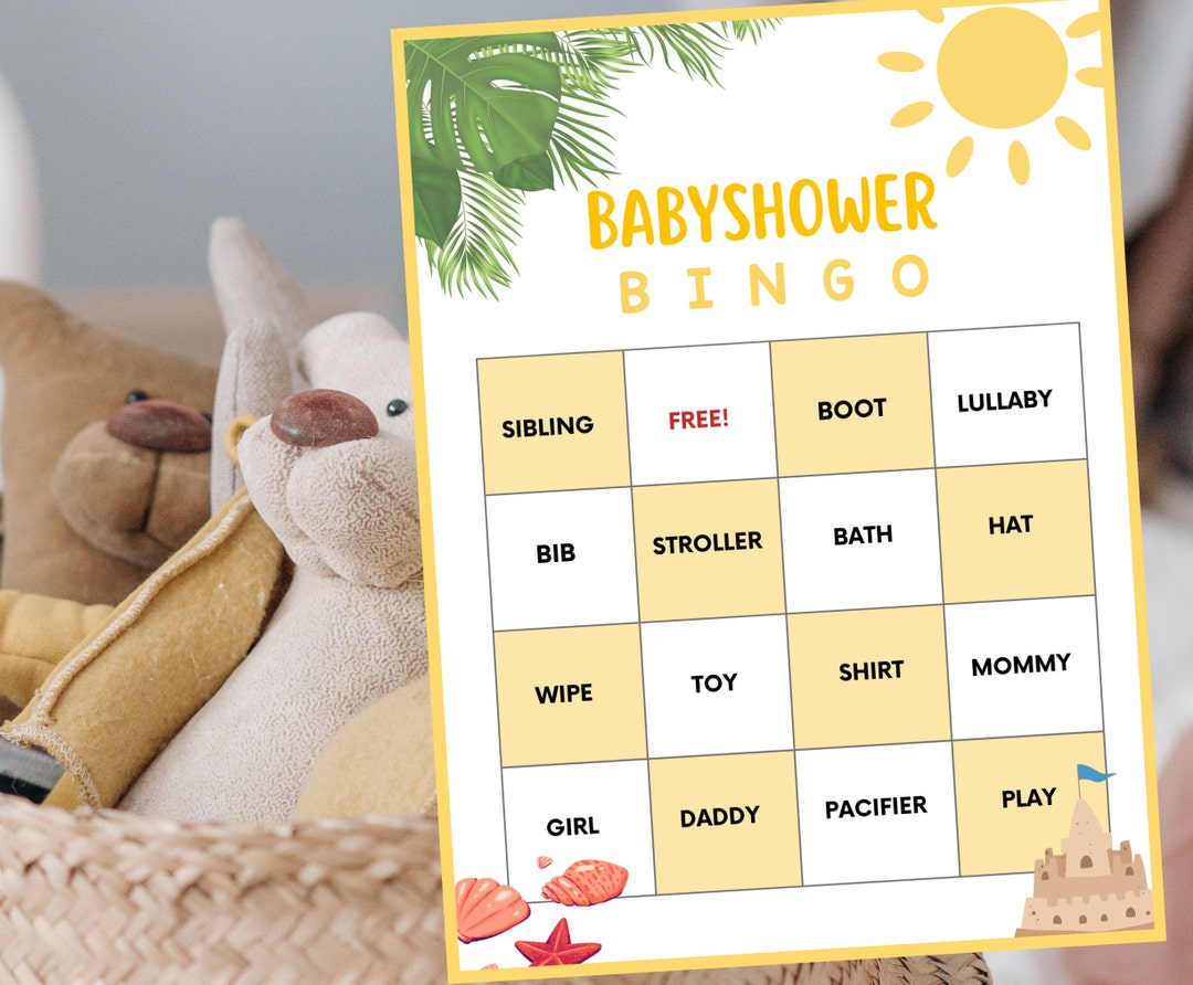 Sunshine Baby Shower Bingo/ Download Free a Fun Game We Can Bearly Wait ...