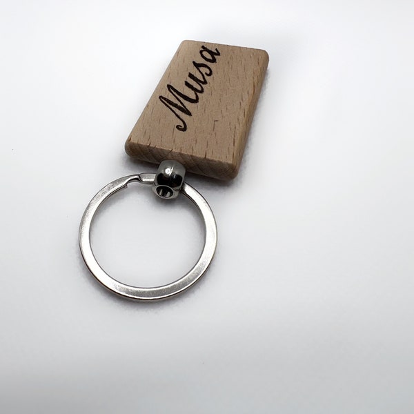 Personalized keychain engraving pyrography name gift handmade family birthday gift key chain children schoolchild car