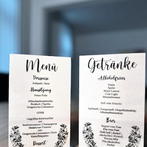 Menükarte Hochzeit | Menükarten | Speisekarte | Holz | personalisierte Menükarte | | Deko Hochzeit | Hochzeitsdeko