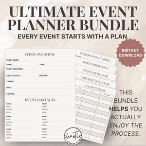 Event Planner Printable Bundle: Budget, Guest List, Timeline (PDF Download)