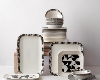Geschirr-Set aus Porzellan für 1-6-12 Personen Geschenke für, Geschenke fürs Leben, Speisen und Servieren