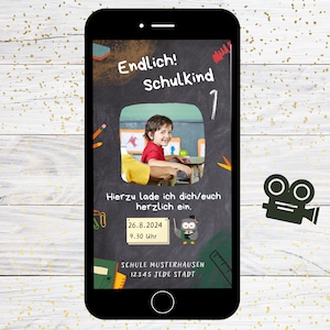Einschulung Einladung | Digitale Einladung zur Einschulung | Einschulung 2024 | Einladung Schulanfang | Ecard Schulanfang | Schulkind 2024