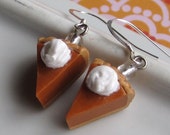 Pumpkin Pie Earrings - Thanksgiving Earrings - Sterling Silver