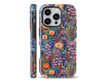 Bestickte Handyhülle iPhone 16e, 16 pro max, 15 14 13 12 Pro Max Plus Samsung S25 A16 A36 S24 S23 Pixel 8 9a A36
