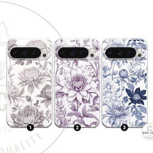Funda Toile para Google Pixel 11, 10, 9a, 9pro xl, 8A, 7 Pro, 7Pro, 6A, Pixel 6 Pro, Pixel 5a, Pixel 9A, funda Floral para Samsung S25, iPhone 16