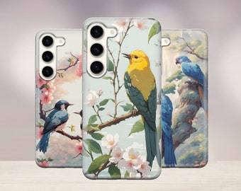 Japanese Phone Case Anime lofi birds Cover for Samsung A15, A54, Galaxy S24 ultra ,S23, iPhone 15 Pro 14 13 12 11, X, Pixel 8 8Pro 7 7A 6 6A