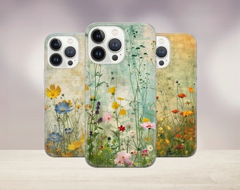 Summer flowers Cover for iPhone 16e, 15Pro, 14, 13, 12, Google Pixel 9, 7A, 6A, Samsung S25 S24 Ultra, S23fe, S21, S20 Meadow flowers case