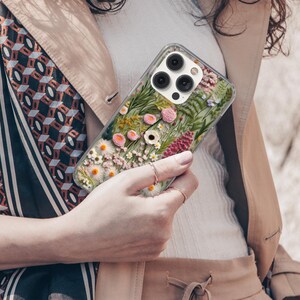 Wild flowers Phone Case Embroidery cover for iPhone 16, 14, 13, 12, 11, SE, Samsung S25, A15, S21, S23 Ultra, Google pixel 8, 9 Pro image 6