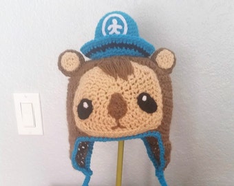 Crochet Shellington the Sea Otter Octonaut Hat - Cartoon Costume Hat - The Octonauts - Cosplay Crochet Hat