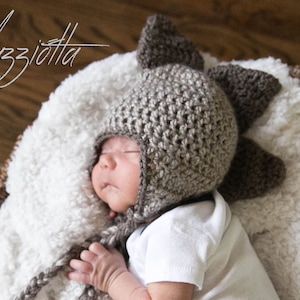 Crochet Dinosaur Hat in Brown and Gray - crochet Stegosaurus dino hat for boys - hats for girls - hats for baby boys - photo prop