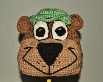 Crochet Yogi Bear Hat - crochet cartoon hats for boys or girls - Halloween costume hat - retro cartoons