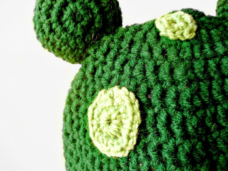 Crochet Frog Hat adjustable animal hat with happy or sad mouth animal hats for boys animal hats for girls image 4