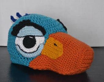 Crochet Zazu the Hornbill Bird Hat - crochet Lion King hat costume - crochet animal hat - hats for boys - hats for girls - Halloween costume