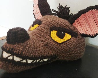 Crochet Janja Hyena Hat - crochet Lion King costume hats - crochet animal hats for boys or girls