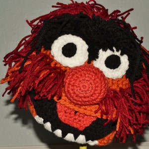Crochet Animal the Muppet Hat - crochet muppets hat - Halloween costume for boys or girls