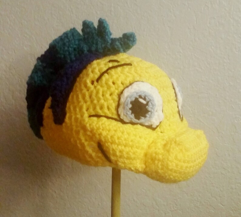 crochet Disney hats for girls crochet fish hats for boys Crochet Flounder the Fish Hat Little Mermaid Hat