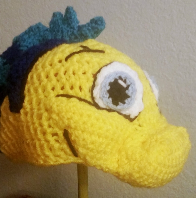crochet Disney hats for girls crochet fish hats for boys Crochet Flounder the Fish Hat Little Mermaid Hat