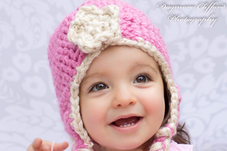 Crochet Flapper Hat with Earflaps and Braids in Powder Pink crochet winter hats for women crochet flapper hats for girls image 4