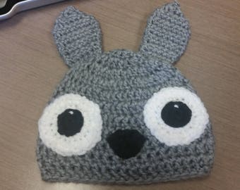 Crochet Totoro Hat - Cartoon Costume Hat - Gray crochet hat of Hayao Miyazaki character
