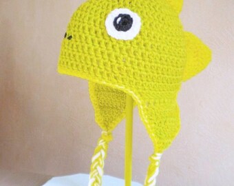 Crochet Hat - Dinosaur Hat in Lime Green and Yellow with Braids - Silly Stegosaurus Hat for Boys or Girls