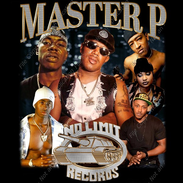 Master P No limit Shirt Design. PNG Digital 4500x5100 px.Retro, 90s Vintage, Bootleg Tee. Instant Download And Ready To Print