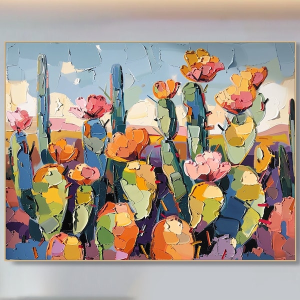 Abstract Cactus Painting - Etsy