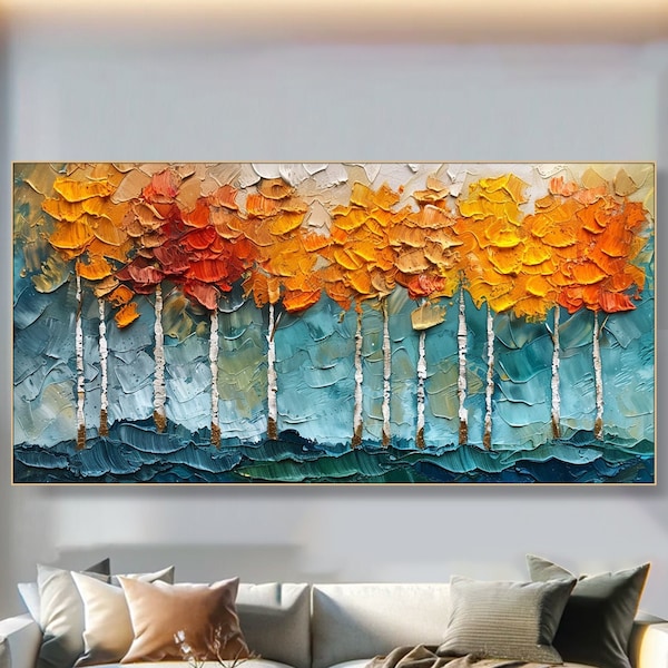 Dreamy Forest Oil Painting Series: Abstract Landscape Art Vintage Tranquil Neutral Tones Lively Botanical Living Room Art Serene Bedroom Art
