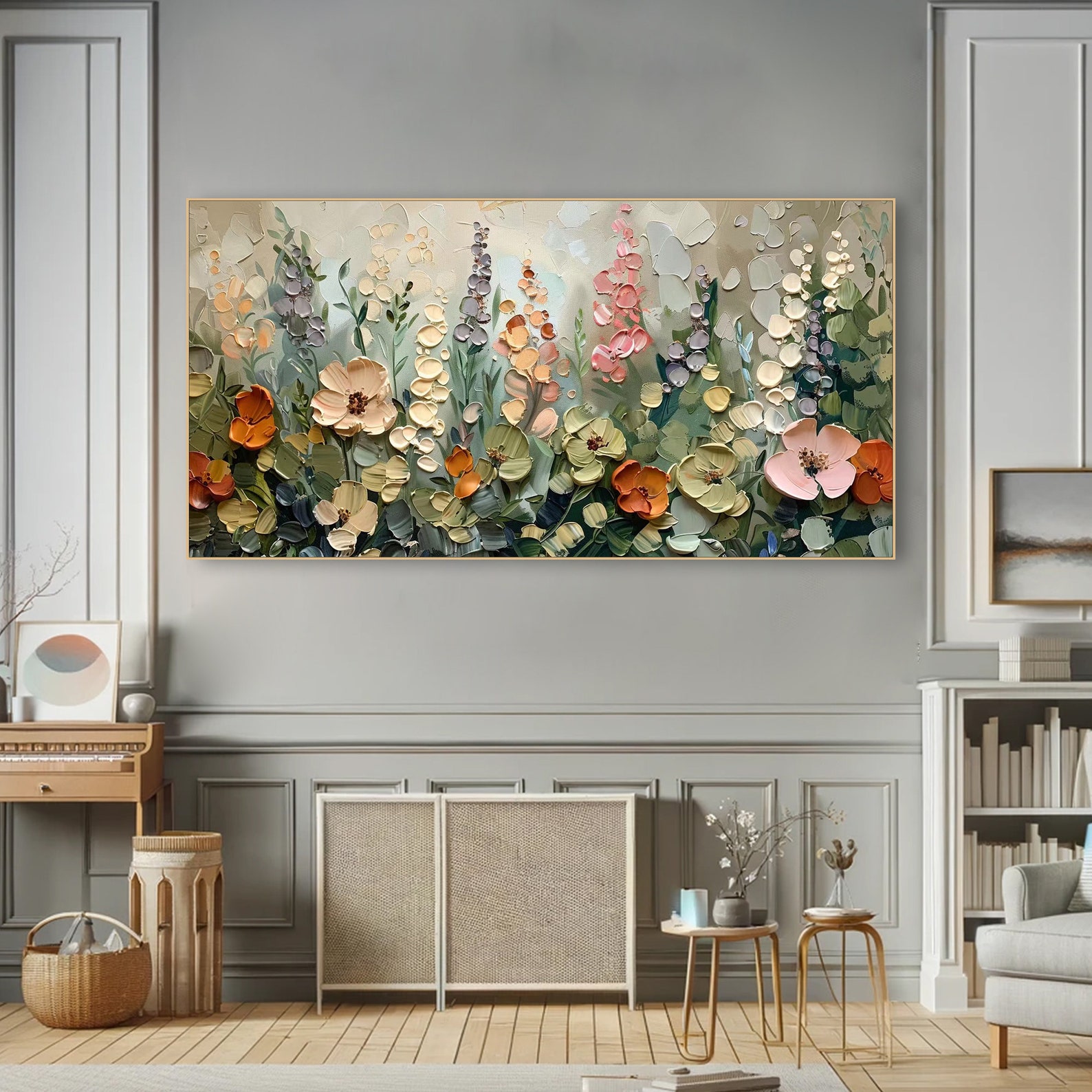 3D Textured Flowers Wall Art Abstract Painting on Canvas Hand-painted ...